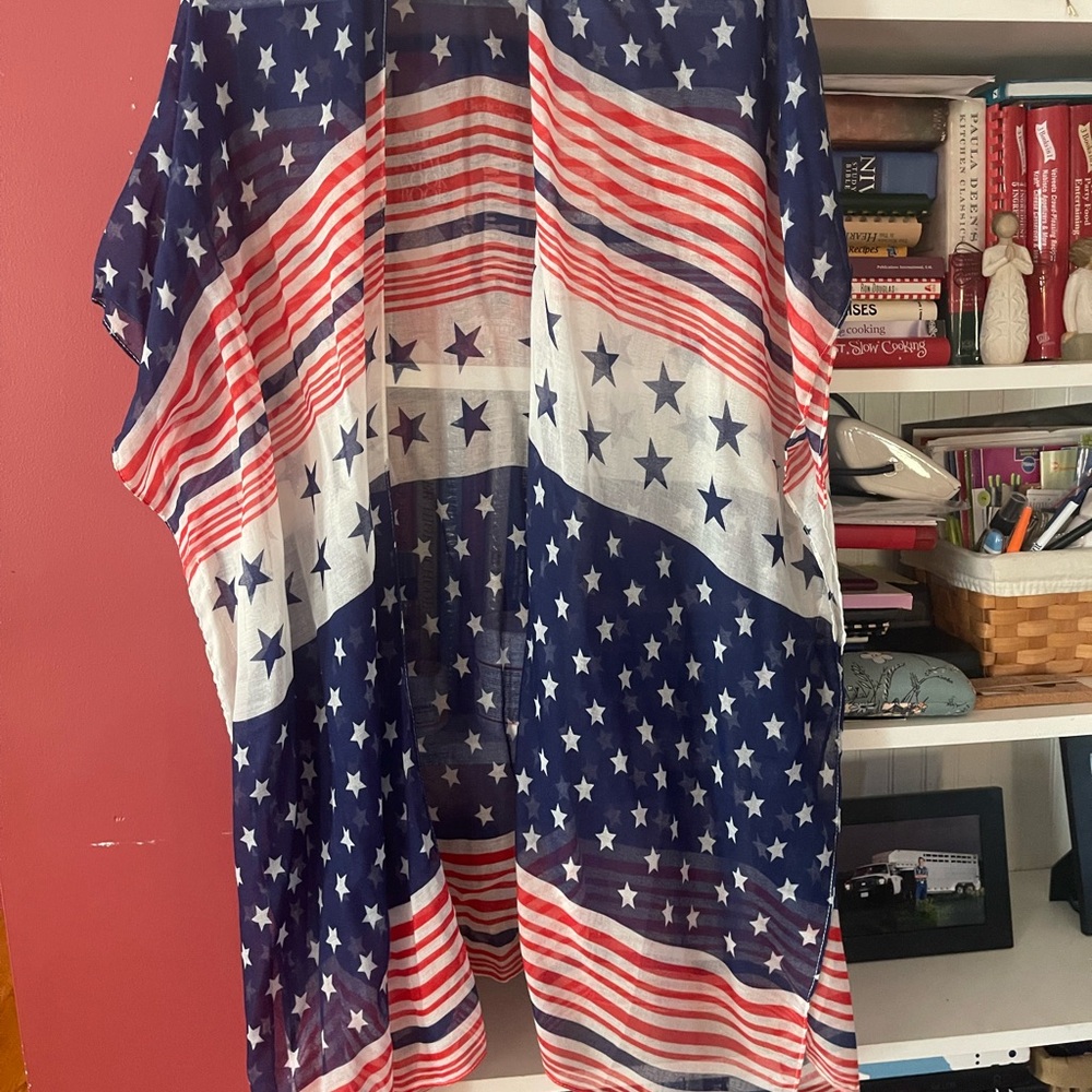 Red and Blue Patriotic Kimono